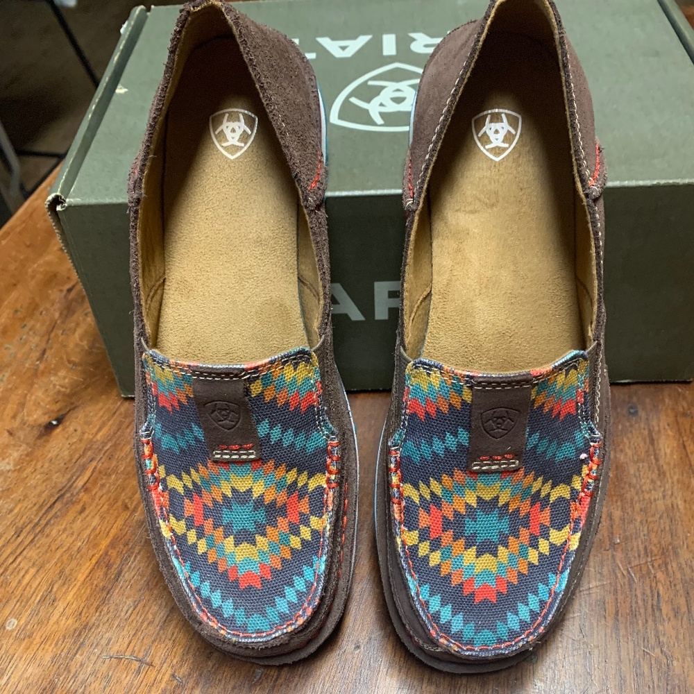 Ariat Cruiser - Chocolate/Orange Aztec design - Women's Size 7.5 New without Tag